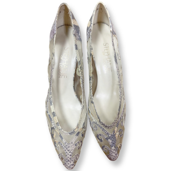 Vintage 1980's Stephanie of London Snakeskin Cut Out Heels/Shoes Size 7B - Picture 5 of 5